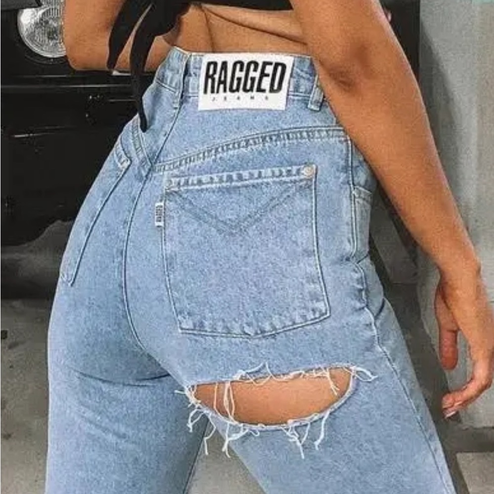 Ragged ripped jeans